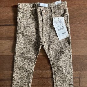 NWT Zara kids animal print skinny jeans